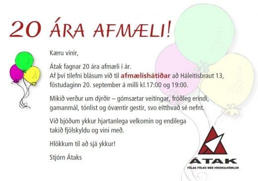 Afmæli Átaks