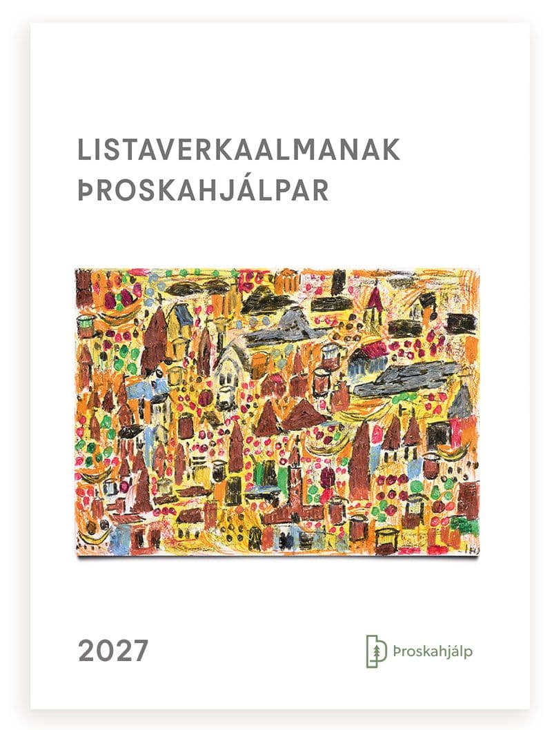 listaverkaalmanak þroskahjálpar 2027, forsíða, listaverk eftir Inga Hrafn Stefánsson