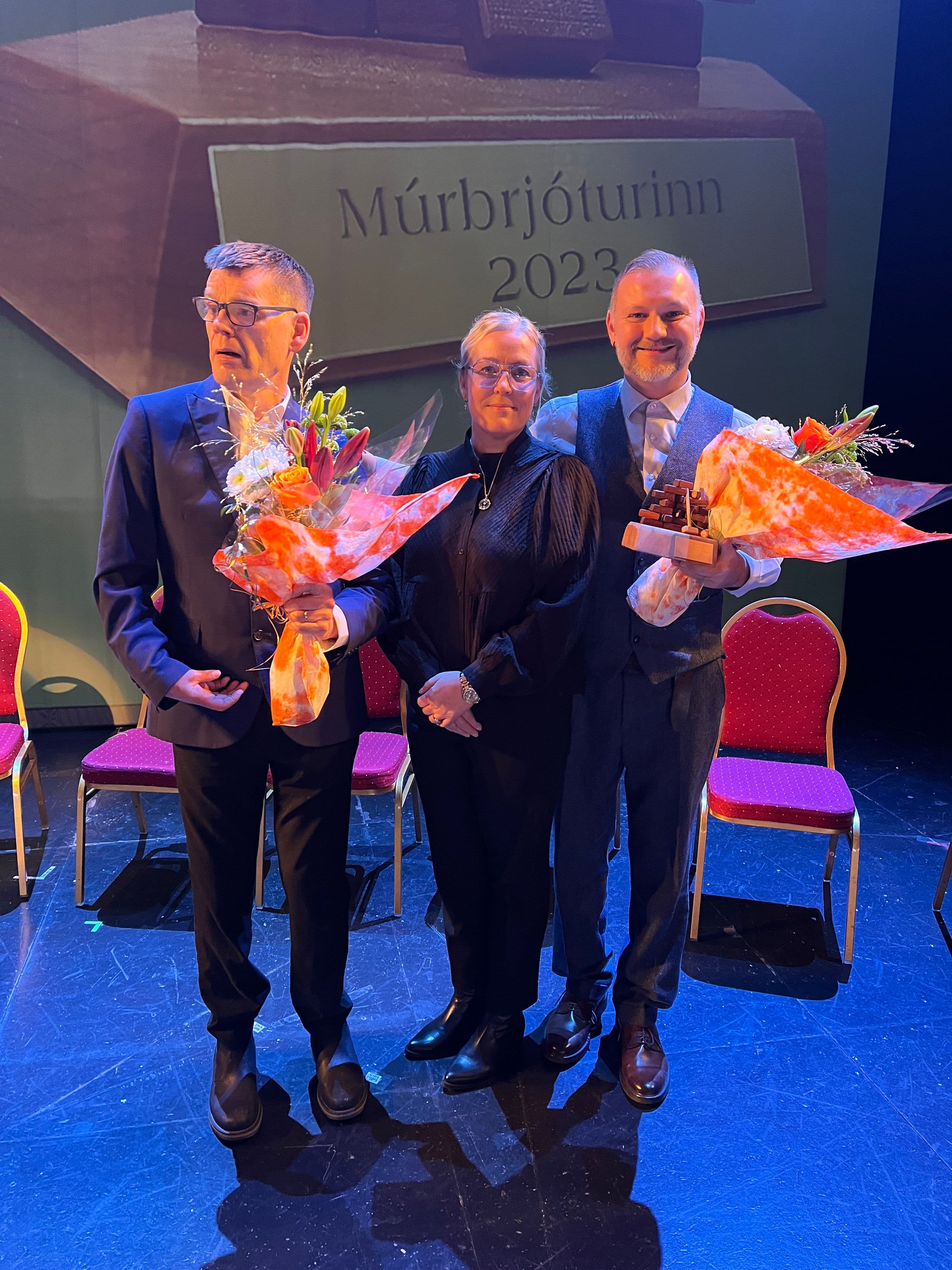 Sigfús Sveinbjörn Svanbergsson og Agnar Jón Egilsson, handhafar Múrbrjótsins í ár.