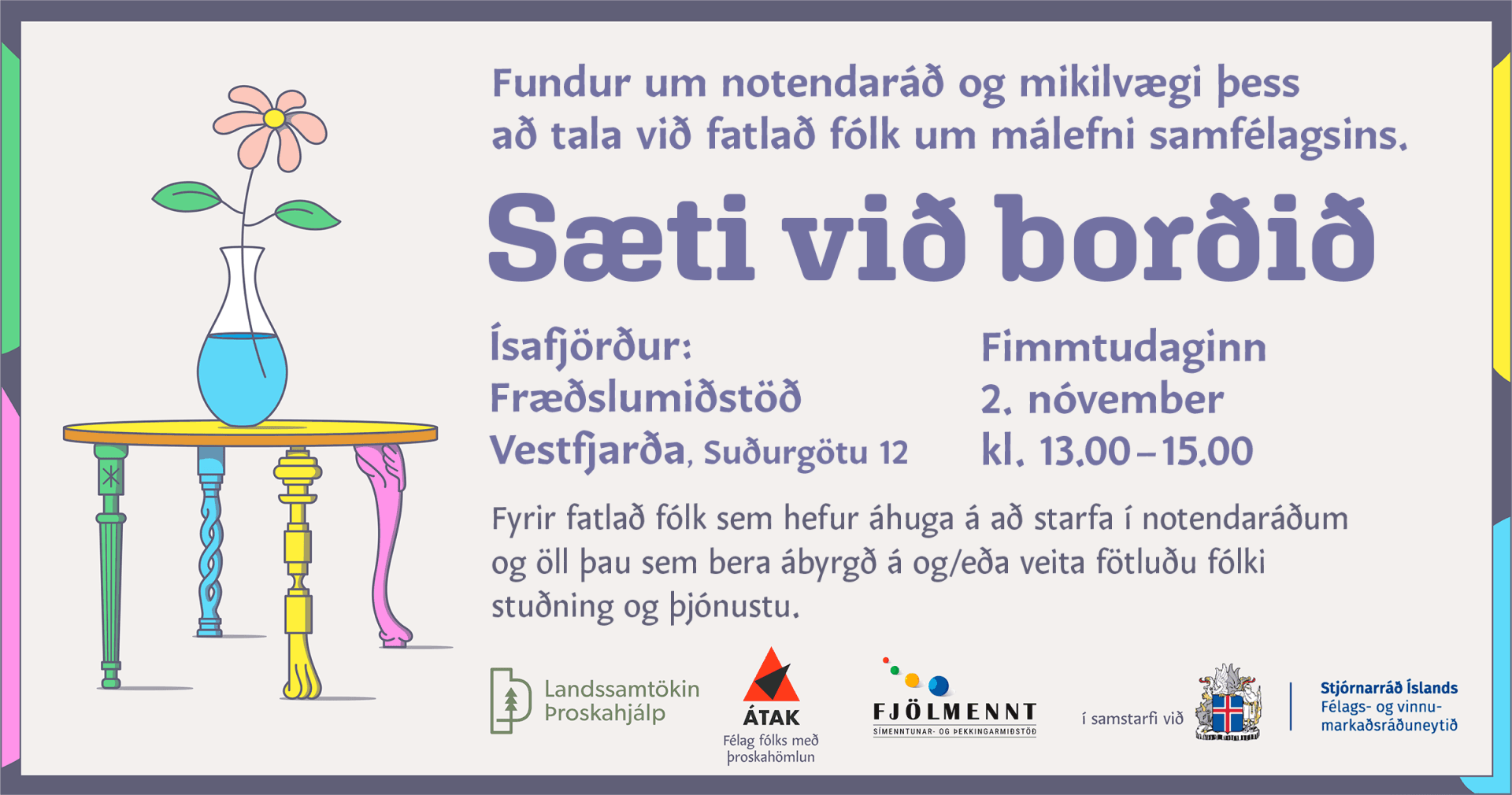 Sæti við borðið: Næsti fundur á Ísafirði 2. nóvember
