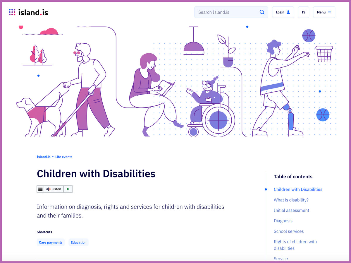Island.is - Children with disabilities