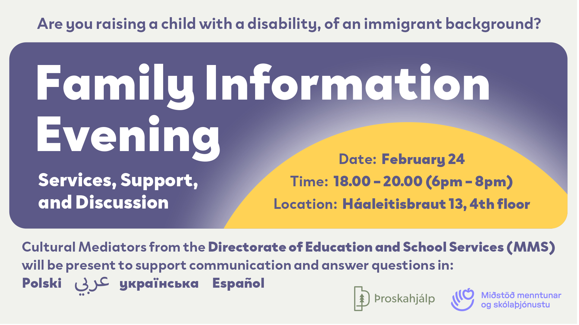 Family Information Evening on February 24, 2026