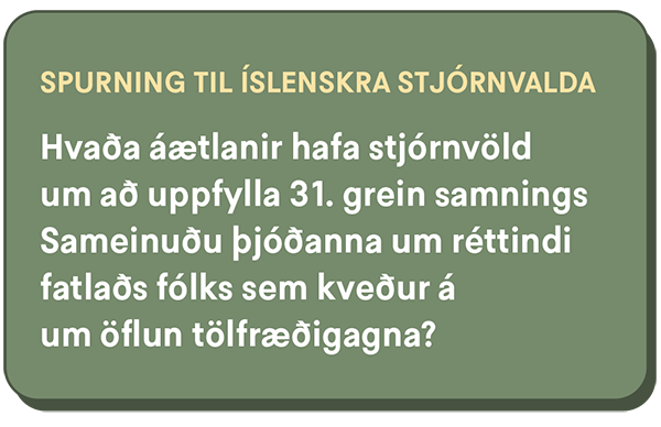 Spurning frá Þroskahjálp til nefndar um Samning sameinuðu þjóðanna um réttindi fatlaðs fólks