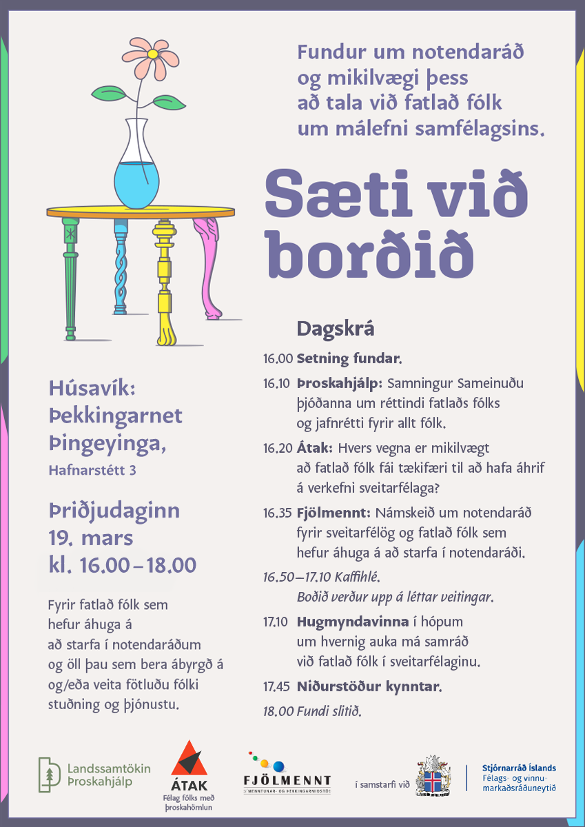 Dagskrá á fundinum Sæti við borðið á Húsavík 19. mars 2024