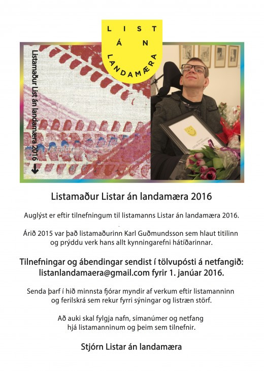 Auglýst eftir tilnefningum til listamanns Listar án landamæra 2016