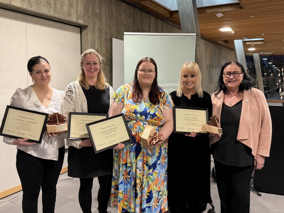 Múrbrjótar 2025. Frá vinstri Sara Rós Kristinsdóttir, Lóa Fastestveit Ólafsdóttir, Jóhanna Brynja Ól…