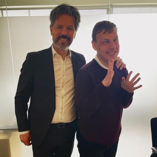 Dagur B. Eggertsson, oddviti Samfylkingarinnar og Gísli Björnsson, spyrill Átaks.