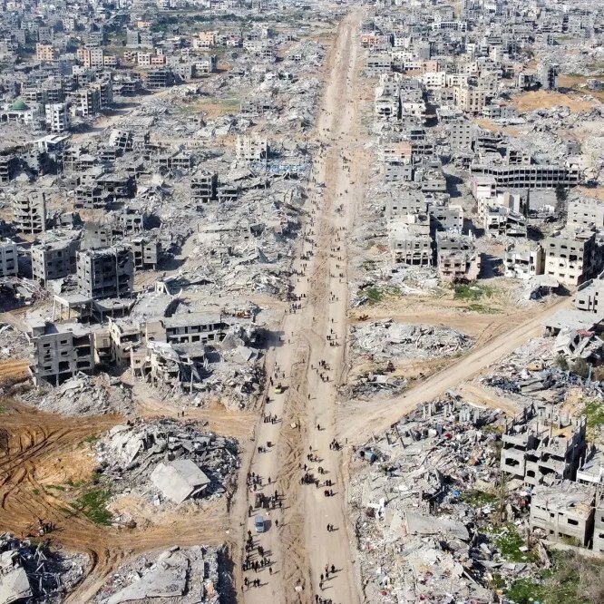 Norður Gaza 2025. Mynd: Mahmoud Al-Basos/Reuters