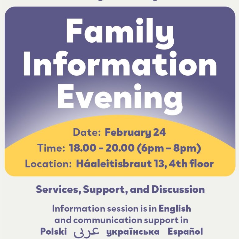 Family Information Evening - Registration form below