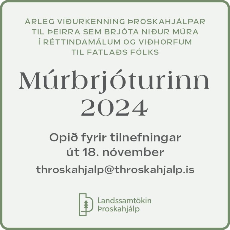 Múrbrjóturinn 2024: auglýst eftir tilnefningum