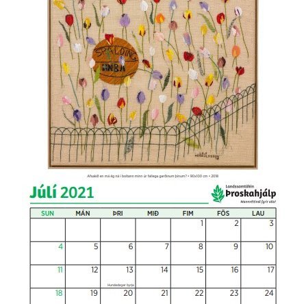 Síða júlímánaðar úr almanakinu 2021