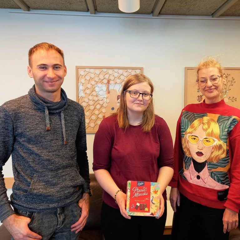 Á myndinni eru Nikolas, Sunna Dögg og Natalia.