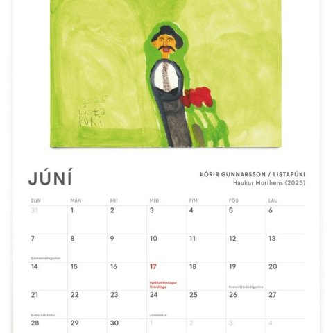 Almanak Þroskahjálpar 2026, júní, Þórir Gunnarsson / Listapúki